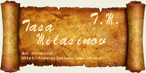 Tasa Milašinov vizit kartica